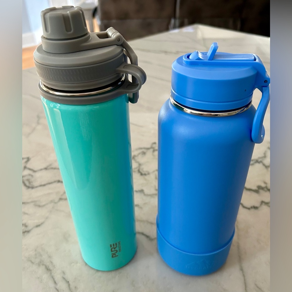 Blue and Teal Water Bottles